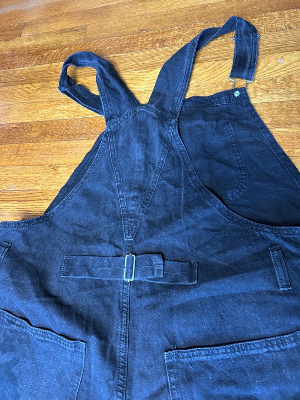 No Boundaries Black Denim Shortalls with Adjustable Straps - Picture 3 of 3